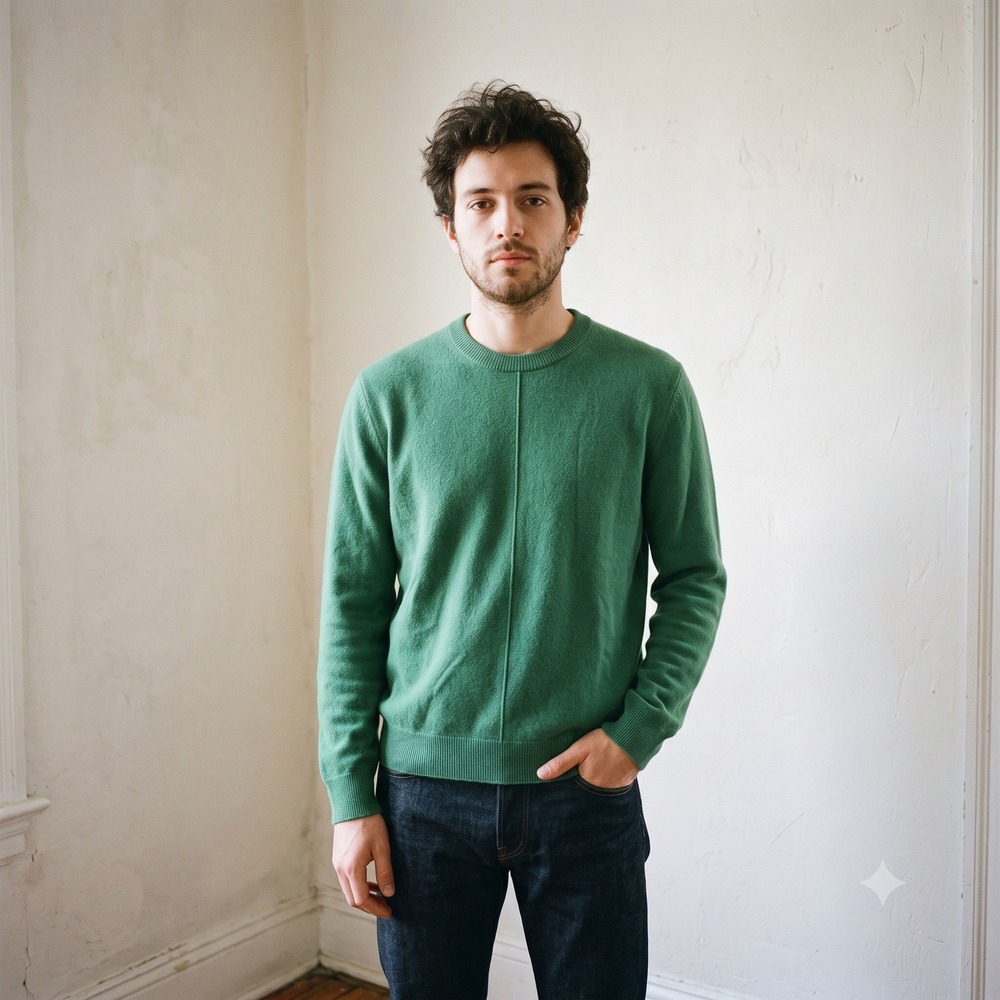 ATM Anthony Thomas Melillo Mens Sweater Large Green Cashmere Quiet Luxury